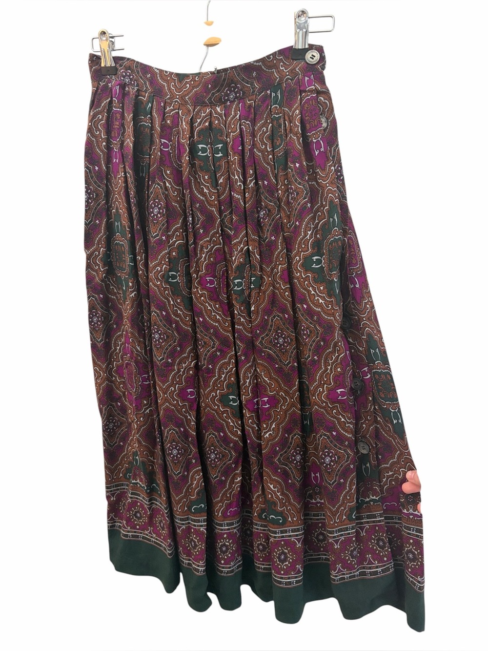 VTG Summit Sportswear Retro Hippie Paisley Midi Wrap Skirt Size 8 Made in USA